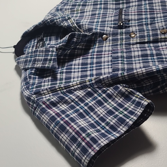 LEMON GRASS Short Sleeve Flannel Multi Color Casual Button Down Shirt Size Large - Picture 7 of 15